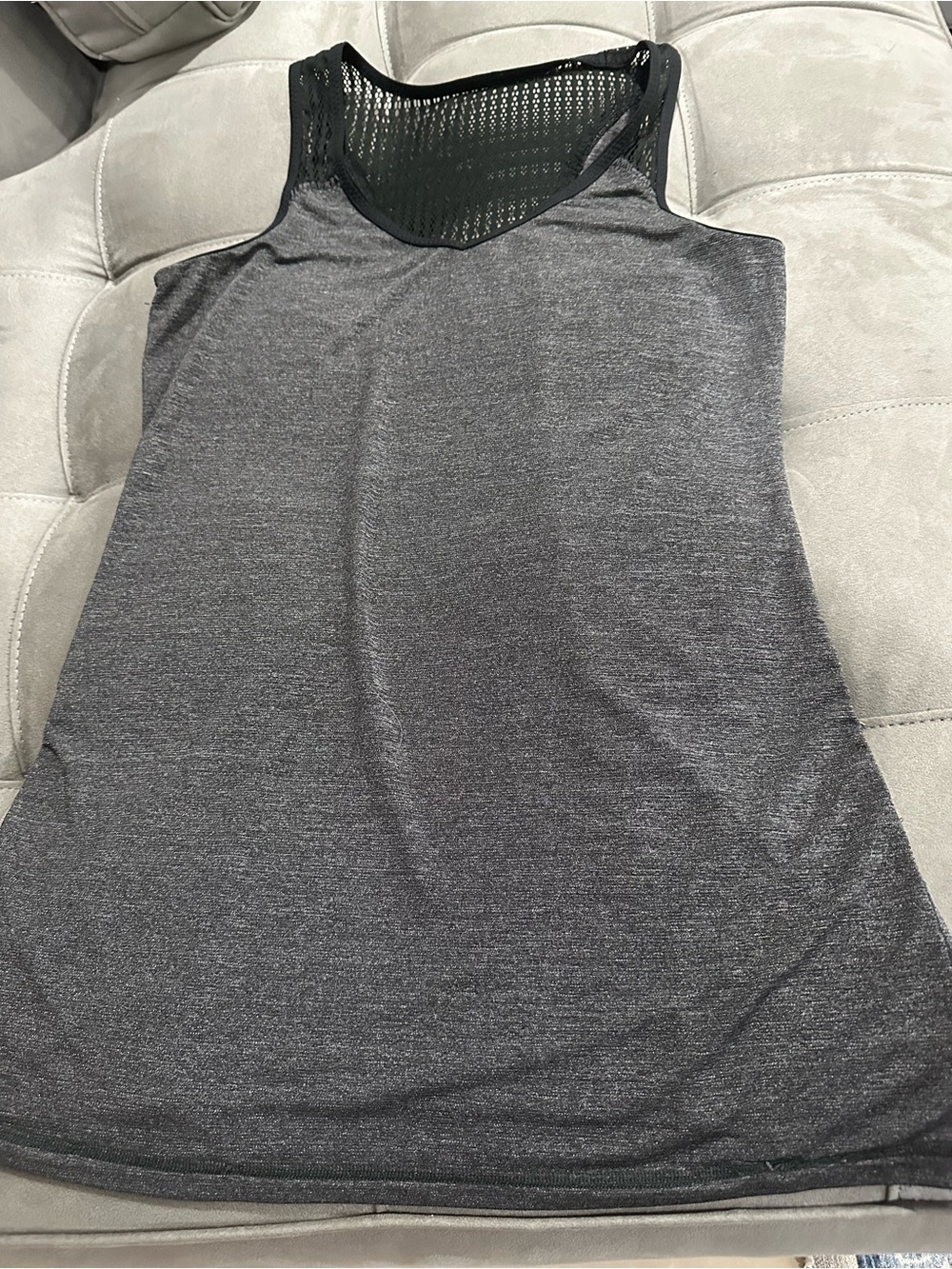 Lululemon Women's Gray Sleeveless Mesh-Back Tank Top
